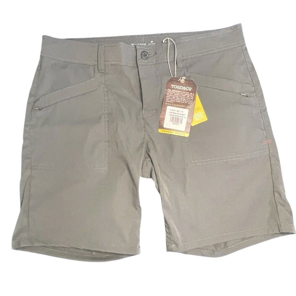 Toad & Co. Metrolite Hiking‎ Short - Women's Size 10 Dark Graphite UPF 8" NWT